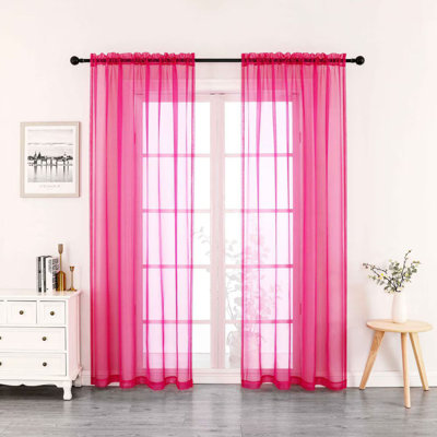 Paquet de 2 panneaux transparents en voile de cristal l 52 po x L 84 po Woven Trends