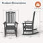 Fauteuil à bascule Adirondack d'extérieur gris en PEHD résistant aux intempéries avec dossier haut confortable (paquet de 1)-121972748