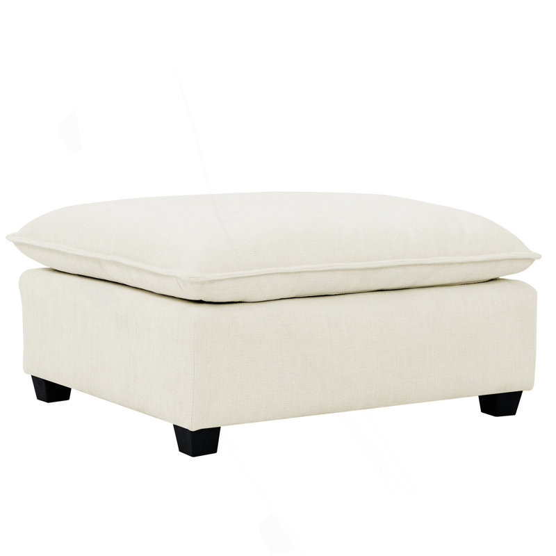 Repose-pieds modulaire contemporain en tissu Chenille