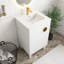 Ensemble de meuble-lavabo autoportant avec porte à fermeture en douceur de style français 20 po avec lavabo en céramique blanc-877967336