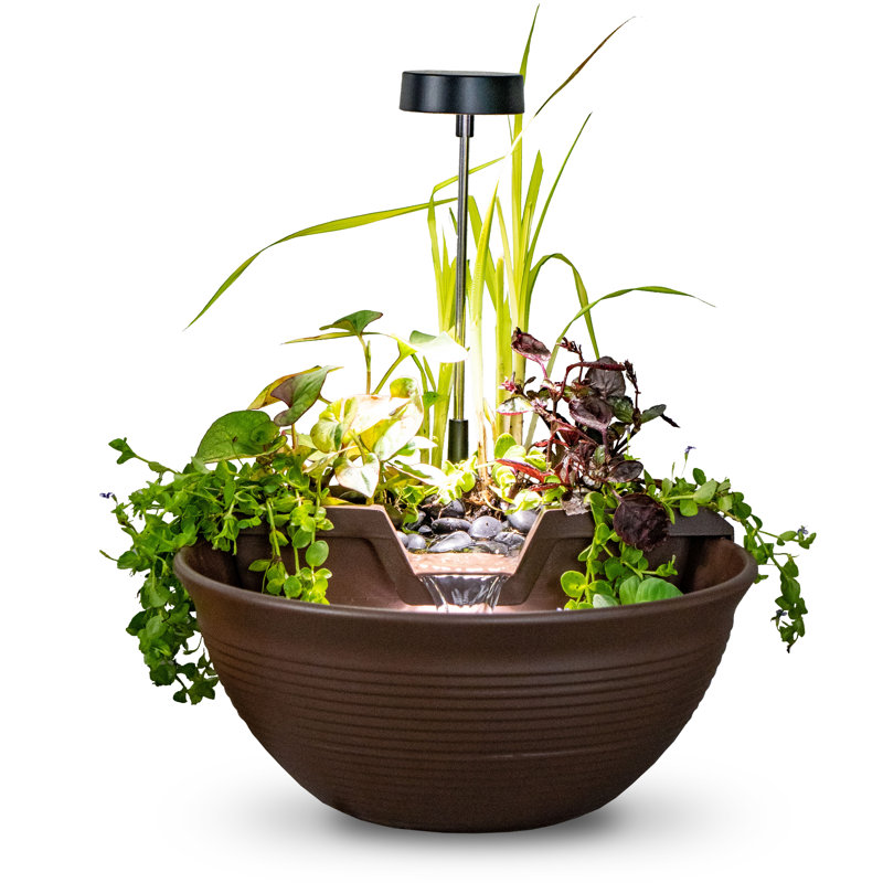 Mocha Tabletop Fountain Kit with LED Light and Waterfall