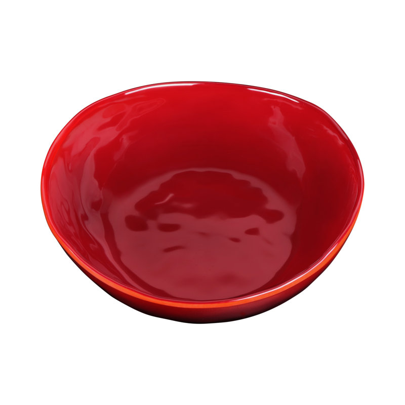 Maya 8.25" Melamine Irregular Round Bowl, Red