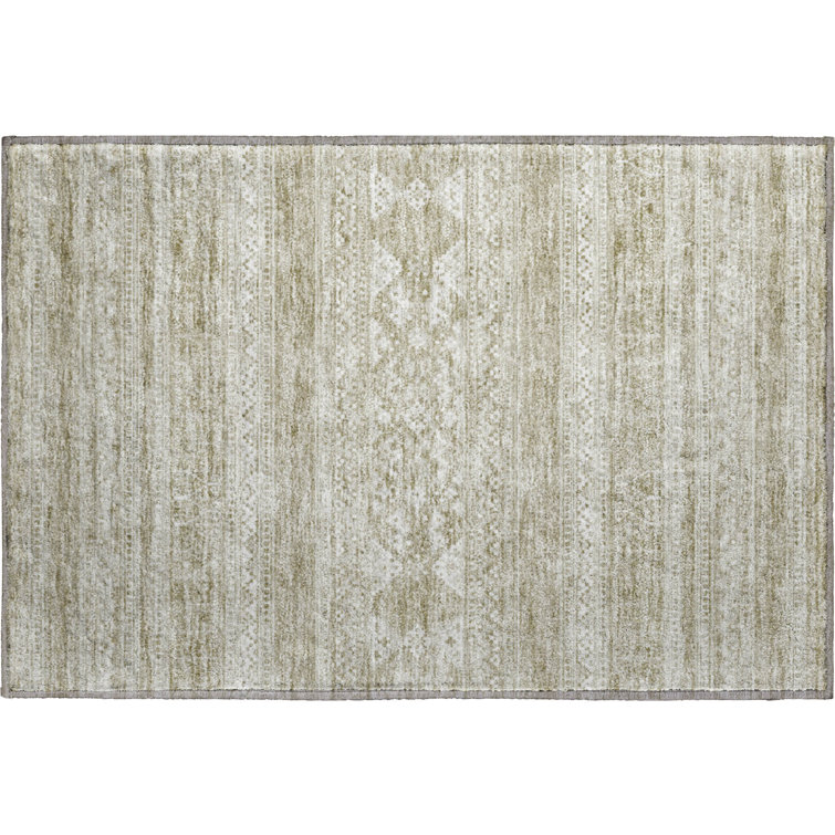 Premium Machine Washable Prisco Khaki Rug