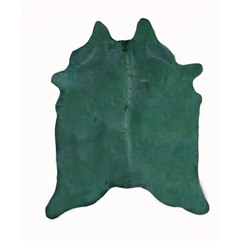 Brinda Cowhide Area Rug in Emerald