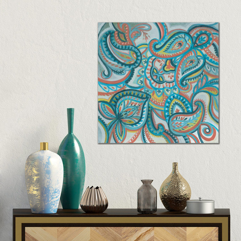 Emerald Paisley I by Silvia Vassileva - Wrapped Canvas Gallery-Wrapped Canvas Giclée, 45.72 cm H x 45.72 cm W