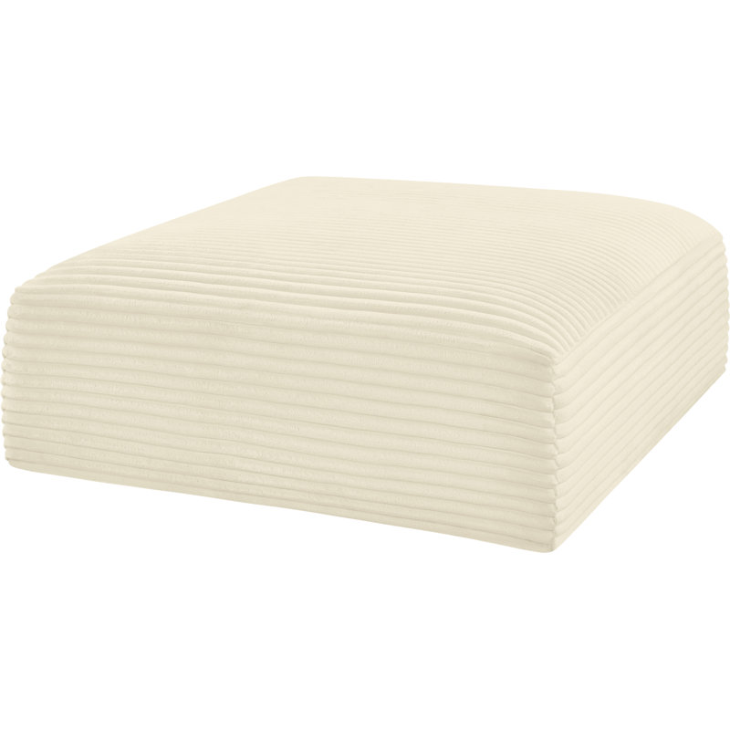 Repose-pieds Carmean, Velours côtelé texturé crème