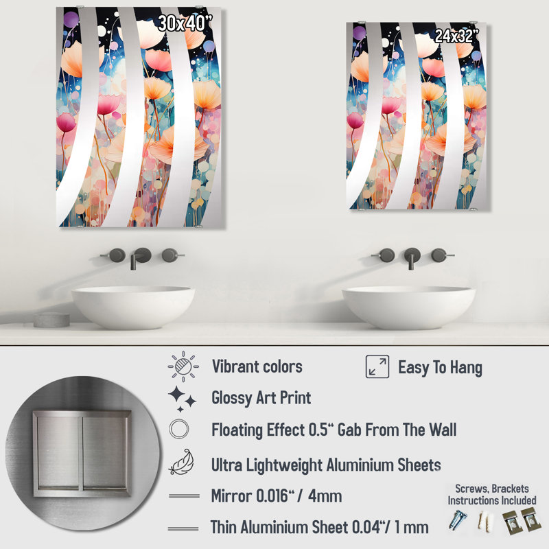 Miroir mural Ellsie - Big Botanicals, 32 po x 24 po