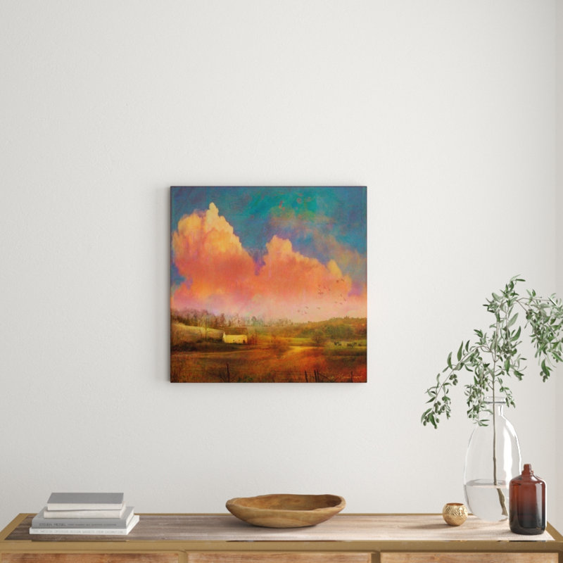 Pastoral Sunset 1 Piece Wrapped Canvas Wall Art, 61 cm H x 61 cm W x 3.81 cm D