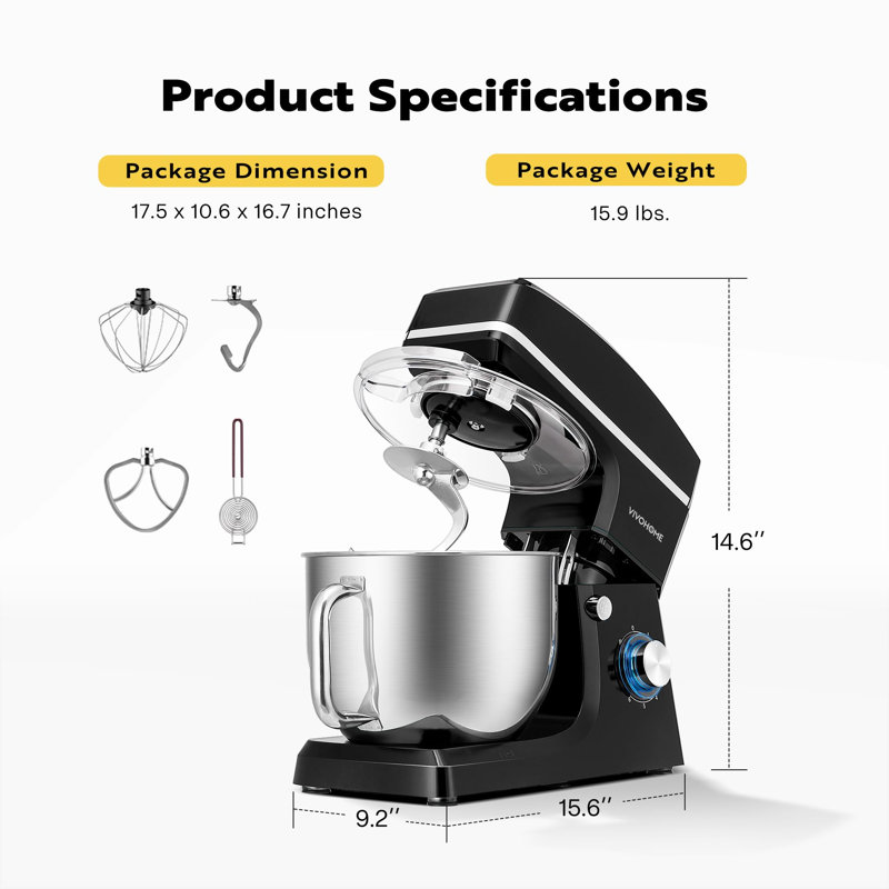 7.5 Quart Stand Mixer, Black