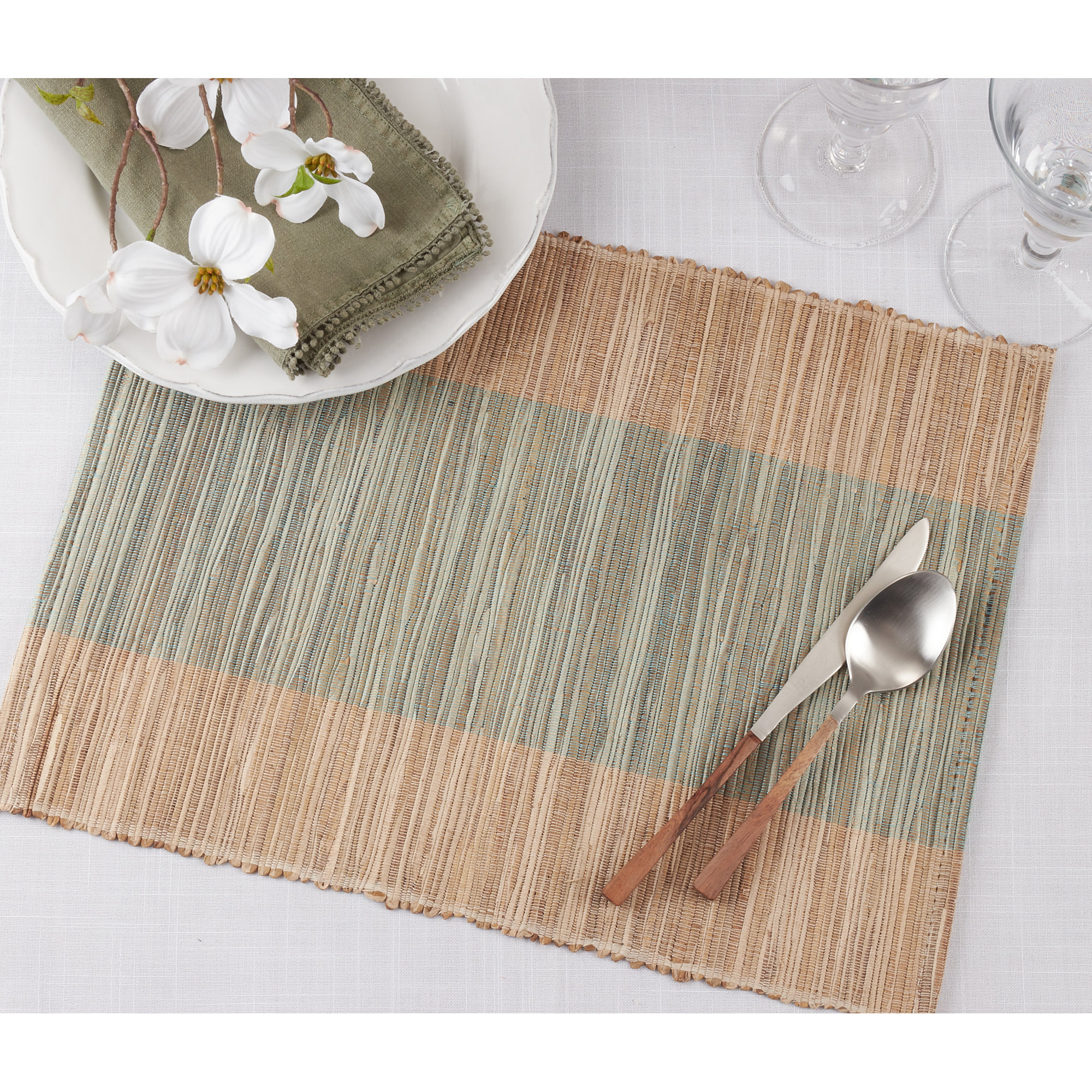 Shimmering Design 4 Piece Placemat Set, Turquoise