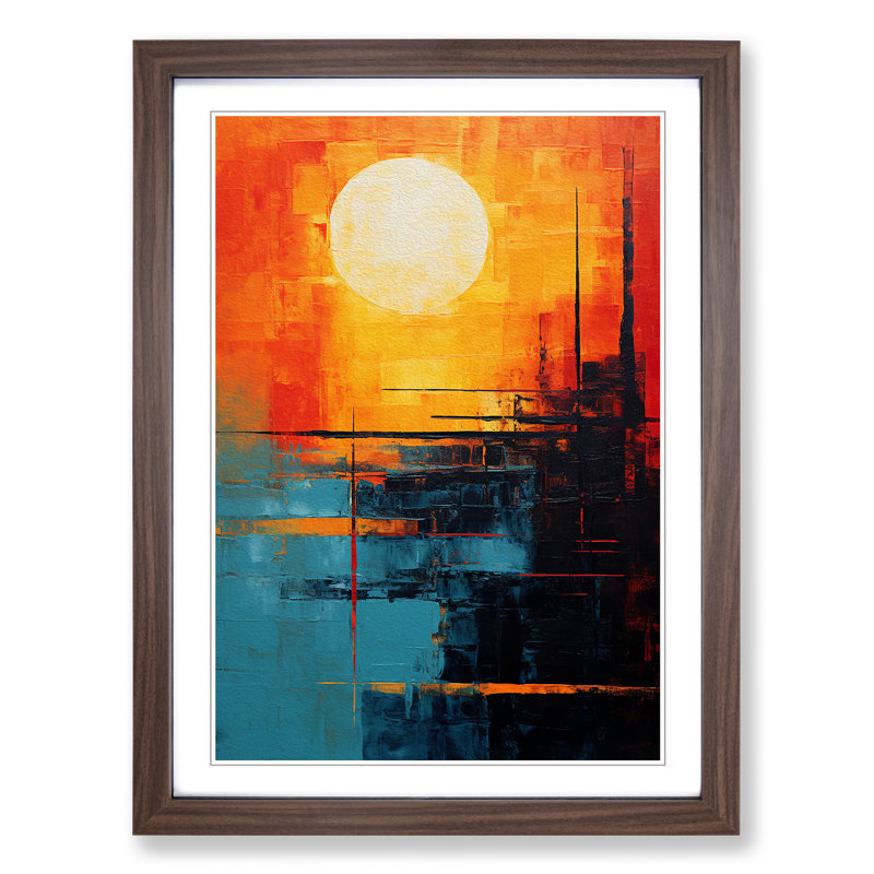 Sunset Abstract No.2 - Framed Print, Walnut, 46" H x 34" W x 2" D