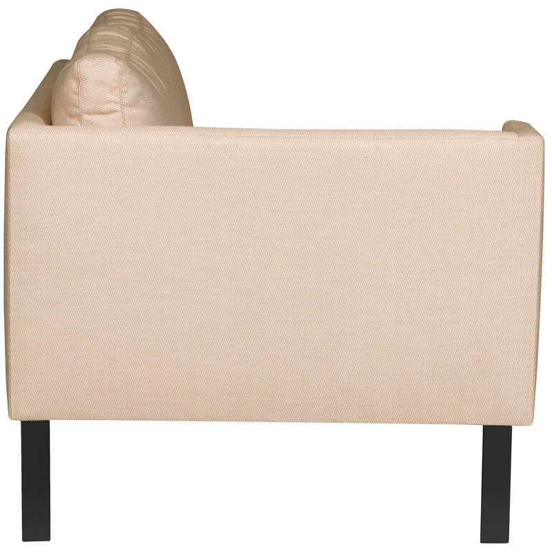 Michael Weiss Outdoor 2 - Seat Settee, SB-Cove Pebble, Black, Left Hand Facing