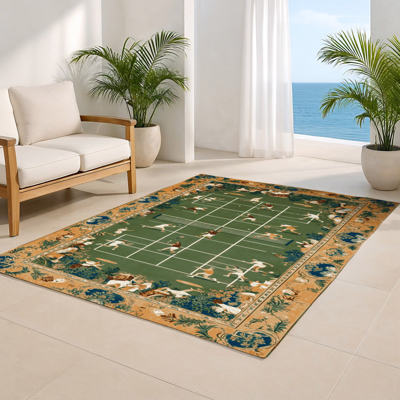 Tapis d'intérieur et d'extérieur brun français, Rectangulaire 8 pi x 10 pi