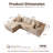 Vivelle 108'' Cloud Upholstered Boneless Sectional Couch With Chaise L-Shape Modern Modular Sofa For Living Room Bedroom No Assembly Required-1784288226-1782903505