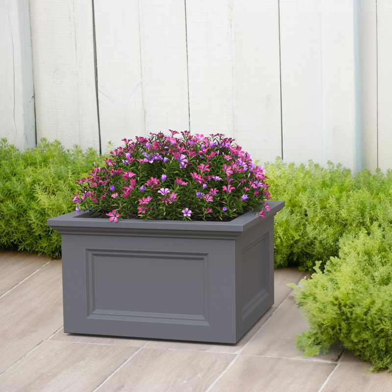 Boîte à fleurs d'extérieur Taydra, Gris graphite