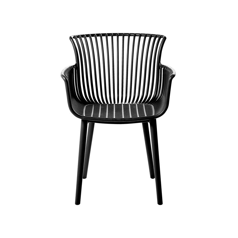 Kluesner Patio Dining Dining Chair with Cushion, Black
