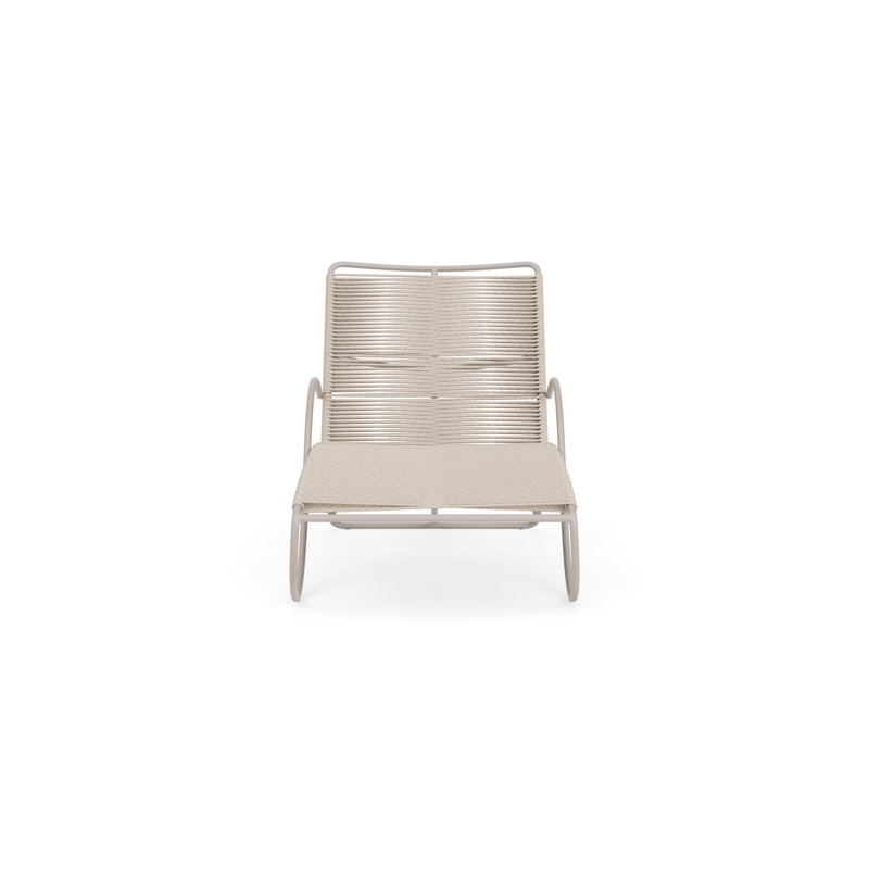 Walter Lamb Outdoor Chaise Lounge, Pebble/Dove Smooth