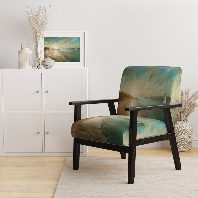 Fonzie - Coastal Pastel Horizon - Fauteuil d'appoint rembourré en velours
