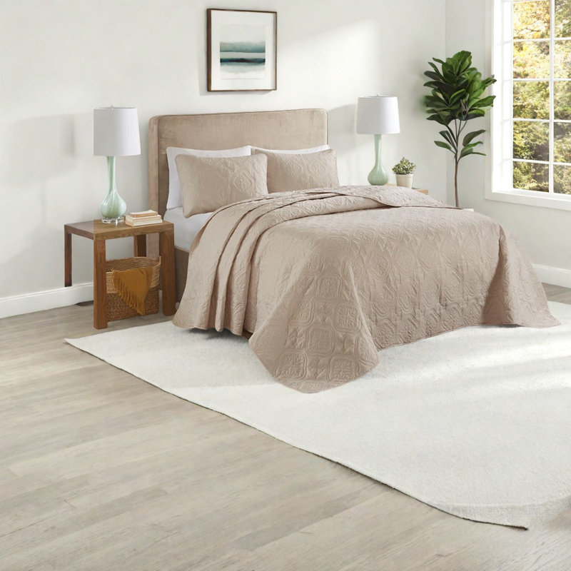 Ensemble de literie réversible kaki, microfibre, médaillon élégant pour la maison