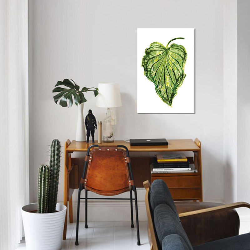 « palm iii », reproduction d’impression sur toile en vert, H 60 po x l 40po x P 1,5 po, Toile tendue, Pas de tapis
