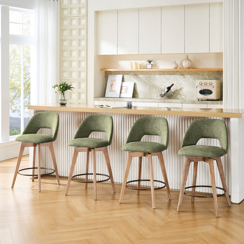 Tabouret de comptoir pivotant 26,8 po Ashwell, Vert