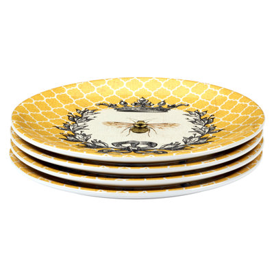 French Bees Set of 4 Salad Plates