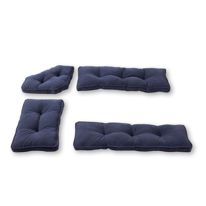 Ensemble de coussins de siège intérieur 4 pièces, En jean