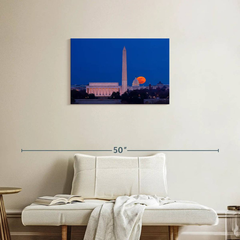 Sirécis récolte lune sur Washington DC, H 20 po x l 30 po