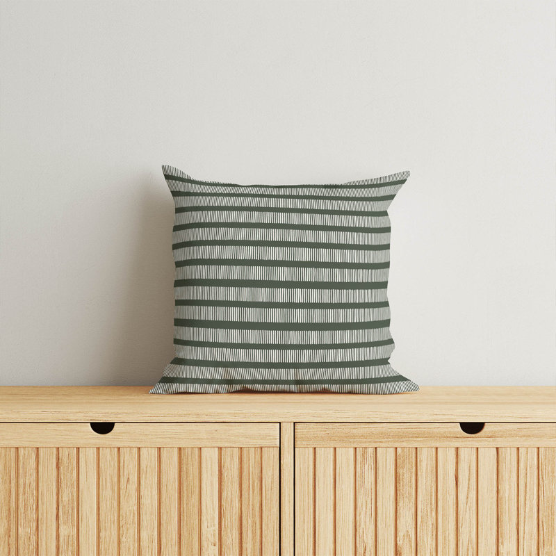 Comb Row Throw Pillow, 20"H x 20"W, Ivory, Charcoal