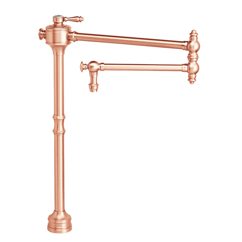 Traditional Counter Mounted Potfiller - Lever Handle, Polished Copper