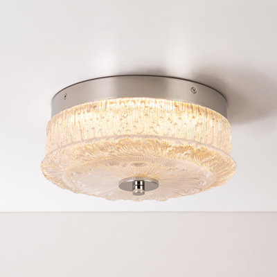 Plafonnier encastré cylindrique en verre transparent 1 lumière Doyel