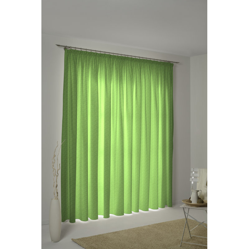Beloit Pinch Pleat Room Darkening Curtain, 270cm Width x 245cm Drop, Apple