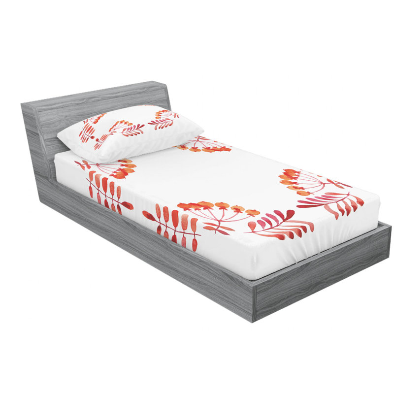 Microfiber Floral Sheet Set, Twin Sheet Set with Fitted Sheet