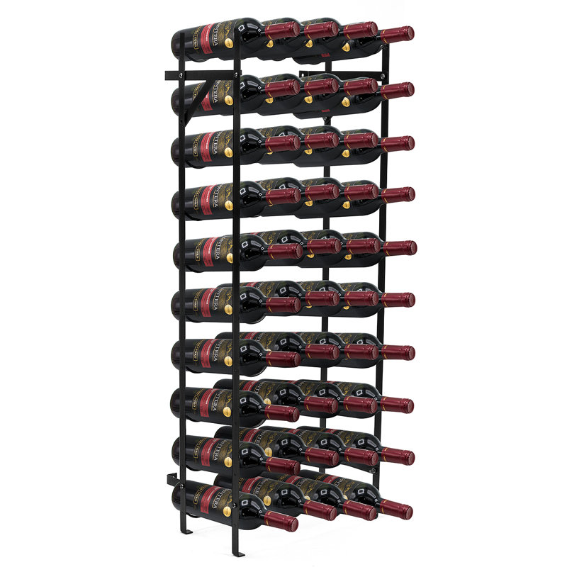 40-Bottle Freestanding Wine Rack Stand, 39.5" Tall, 39.5" H x 15" W x 9.5" D