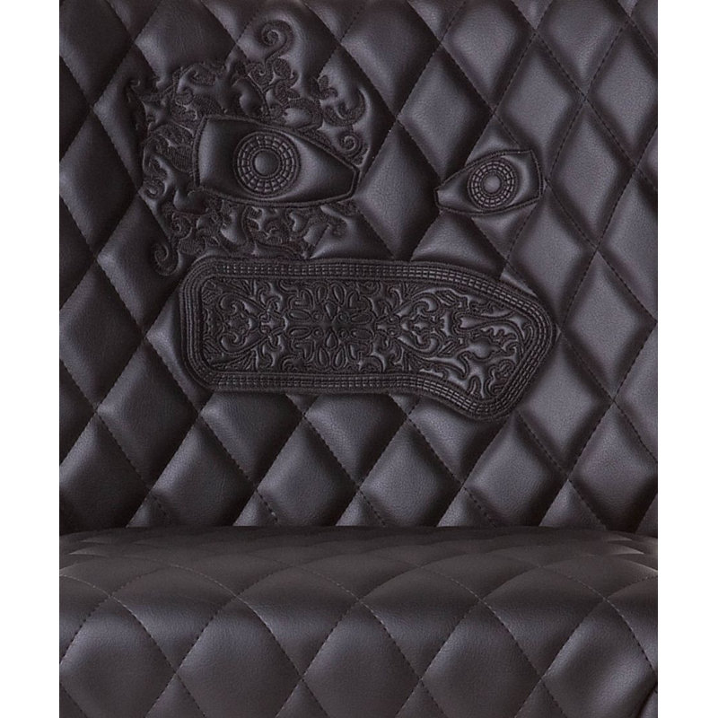 Monster Wingback Chair, Face Faux Leather