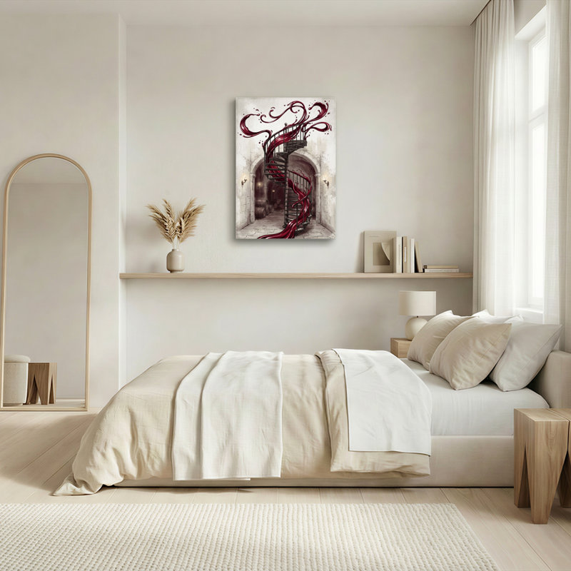 Spiral en escalier, reproduction d'art sur toile, ensemble de 1, 48"H x 32"W, Wrapped Canvas
