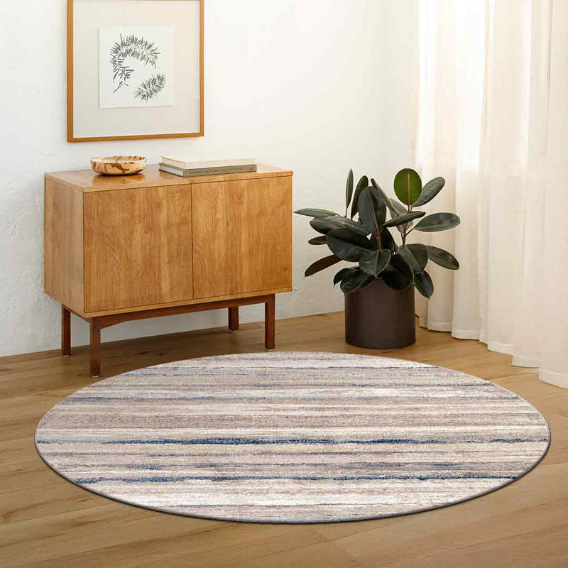 Striped Area Rug, Round 200cm