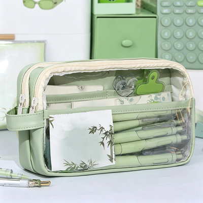 Trousse à crayons transparente grande capacité pour étudiants