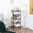 5 Tier Utility Rolling Cart, Metal Storage Cart, Kitchen Cart With Removable Mesh Baskets, For Living Room, Laundry, Garage And Bathroom, Black