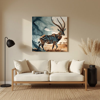 Faune, art mural beige en métal Kudu