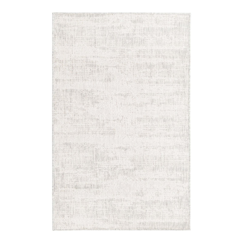 Bruss Gray Indoor/Outdoor Modern Rug, Rectangle 3'1" x 5'3"