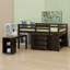 Low Study Bed With Cabinet ,Shelves And Rolling Portable Desk ,Multiple Functions Bed-1344121539