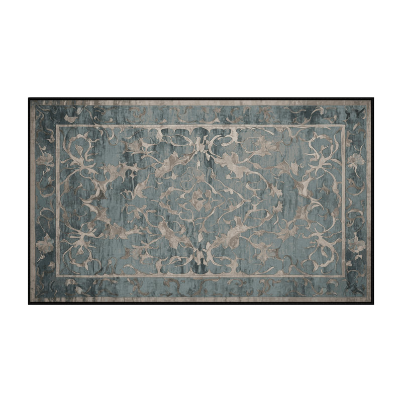 Machine Washable Gray Area Rug, Rectangle 2' x 3'