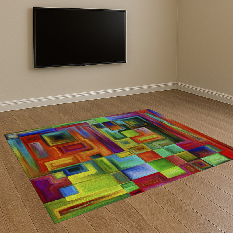 Geometric Area Rug, Runner 70 x 140 cm