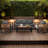 Abdel Outdoor 5 - Person Acacia Patio Conversation Set with Removable Cushion, Black Metal and Wood Frame-1836998100