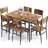 Deyton Modern 7-Piece Rectangular Expandable Dining Set with Wood Chairs, 63'' Table-2044475280