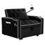 Fauteuil-lit escamotable, en velours noir, avec charge pratique et rangement 31 velours de lit, noir, pour différentes occasions