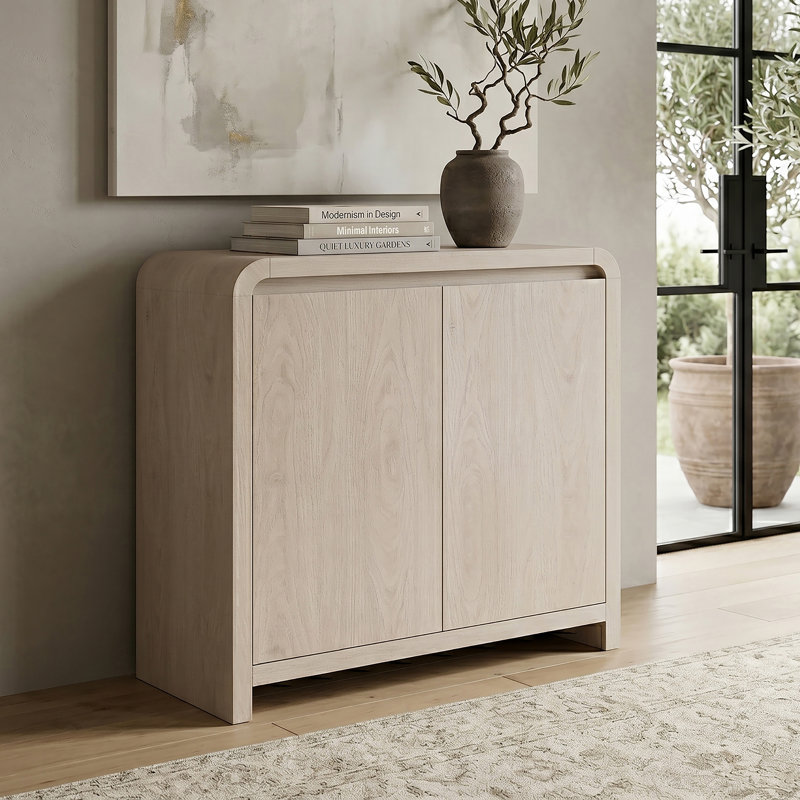 Armoire d'appoint rectangulaire en aulne de 32 po de large Caitlin, Aulne blanc