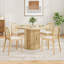 Table de salle à manger ronde 43 po pour 4 personnes, petite table de cuisine en bois avec base en métal robuste, table de salle à manger ronde moderne pour salle à manger, assemblage facile-336706851