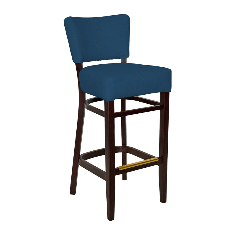 Tabouret de bar Madison, Bois brun foncé, Marine
